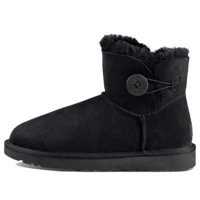 Ugg (wmns)  Mini Bailey Button Ii Boot Fleece Lined Black