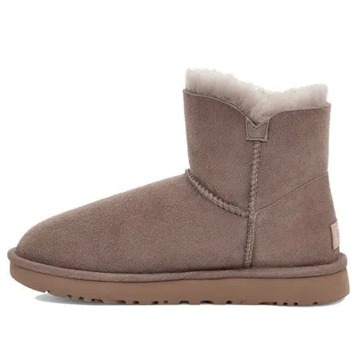 Ugg (wmns)  Mini Bailey Button Ii Boot Fleece Lined Coffee In Brown