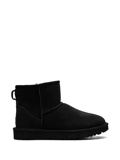 Ugg Classic Mini Ii Suede Boots With Shearling Lining In Black