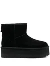 Ugg Classic Mini Platform Black Ankle Boots With Platform In Suede Woman In Black