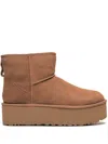 Ugg 50mm Classic Mini Platform Logo-patch Boots In Brown