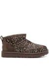 Ugg Woman "classic Ultra Mini Caspian" In Animal Print