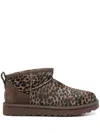 Ugg Classic Ultra Mini Calf-hair Ankle Boots In Animal Print