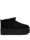 Ugg Ultramini Black Boots With Platform In Suede Woman In Black