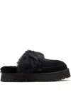 Ugg Disquette Chalet Suede And Sheepskin Slippers In Black