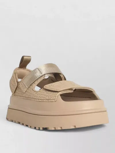 Ugg Woman Goldenglow Embossed Platform Sandals