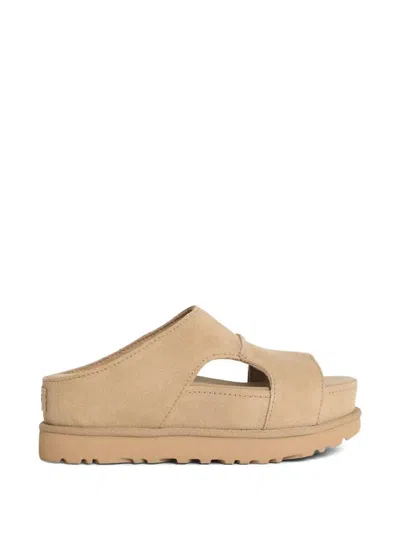 Ugg Woman "goldenstar High Cutout Slide" Mule In Brown