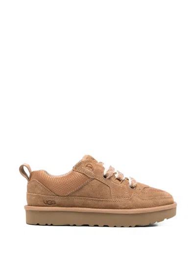 Ugg Suede And Mesh Low-top Sneakers In Brown