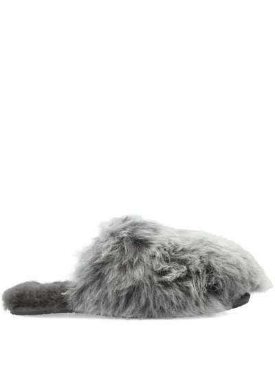Ugg Grey Shearling Scuffette Slippers In Multi