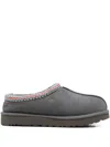 Ugg Tasman Ii Suede Slippers With Embroidered Trim In Gray