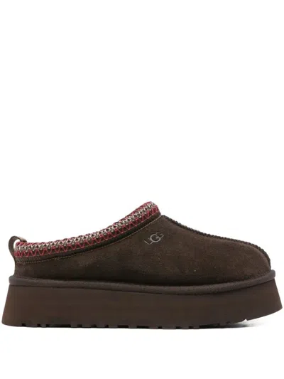Ugg Tazz Ii Embroidered Shearling Slippers In Brown