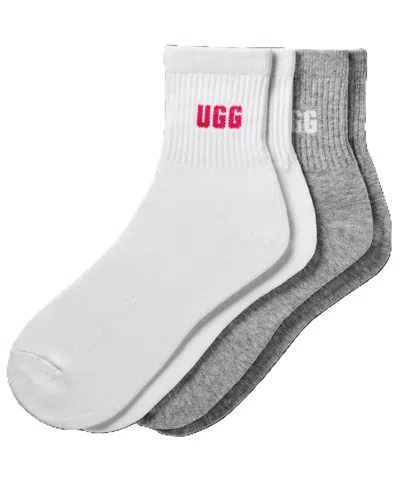 Ugg Women's 2-pack Quinlin Logo Quarter Socks In Multi