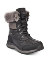 Ugg Women's Adirondack Round Toe Leather & Suede Waterproof Booties In Black