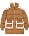 Ugg Women's Amal Plushseam Fleece Puffer Coat In Chestnut