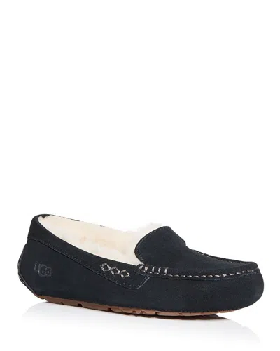 Ugg Ansley Suede Slippers In Black