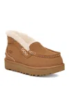 Ugg Ansley Suede Shearling Slip-on Loafers In Chestnut