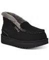 Ugg Wansley Womens Solid Faux Suede Slip-on Sneakers In Black