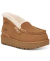 Ugg Ansley Suede Shearling Slip-on Loafers In Chestnut