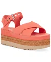 Ugg Aubrey Ankle Strap Platform Sandal In Vibrant Coral