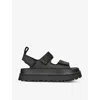 Ugg Womens Black Goldenglow Adjustable-strap Woven Sandals In Black