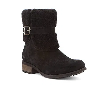 Ugg Women's Blayre Ii Shearling Genuine Cuff Suede Boots In Black In Animal Print