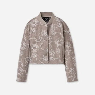 Ugg ® Women's Botanic Embroidered Jacket In Oyster Heather