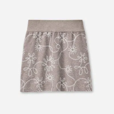 Ugg ® Women's Botanic Embroidered Skirt Bottoms In Oyster Heather In Gray