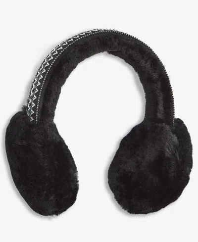 Ugg Women's Braided Fur Earmuffs In Black