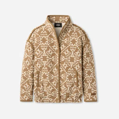 Ugg ® Women's Brigh Snap Jacket Tops In Sand In Brown