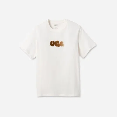 Ugg ® Women's Bubble Logo Tee Cotton Tops In Nimbus In White
