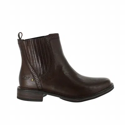 Ugg Women's Caraby Leather Chelsea Boots In Chocolate In Gold