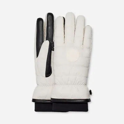 Ugg ® Women's Channel Quilt Aw Glove Polyester/recycled Materials/water Resistant Gloves In Nimbus In White