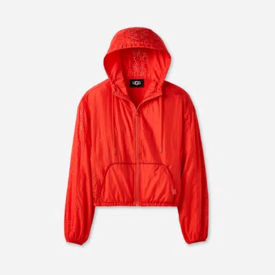 Ugg ® Women's Chiara Full-zip Hooded Jacket Tops In Lobster In Red