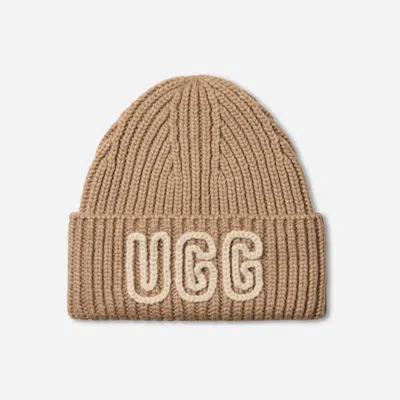 Ugg ® Women's Chunky Crafted Rib Beanie Acrylic Blend In White Pepper