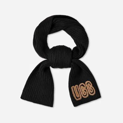 Ugg ® Women's Chunky Crafted Rib Scarf Acrylic Blend In Black