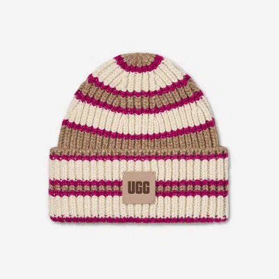 Ugg ® Women's Chunky Rib Beanie In Velvet Ribbon Multi Stripe