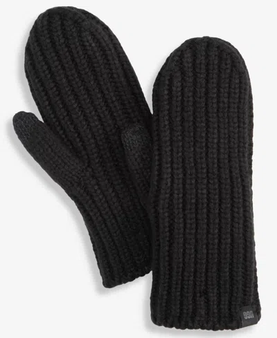 Ugg Women's Chunky Rib Cold Weather Mittens In Black