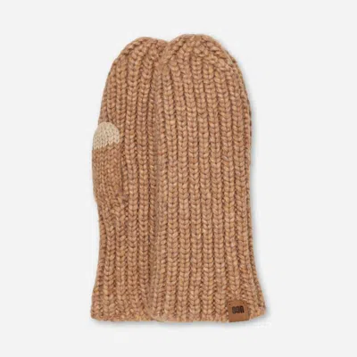 Ugg ® Women's Chunky Rib Mitten Knit In Camel In Brown