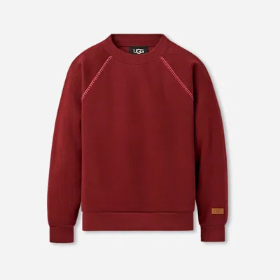 Ugg ® Women's Classic Crewneck Cotton Blend/recycled Materials Tops In Coffee Berry In Burgundy