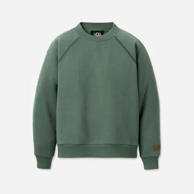Ugg ® Women's Classic Crewneck Cotton Blend/recycled Materials Tops In Green Stone