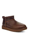 Ugg Classic Ultra Mini Lthr Regen Boots In Brown
