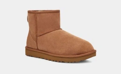 Pre-owned Ugg Women's Classic Mini Ii Boot Chestnut 1016222 Free Shipping 6 7 8 9 10 In Brown