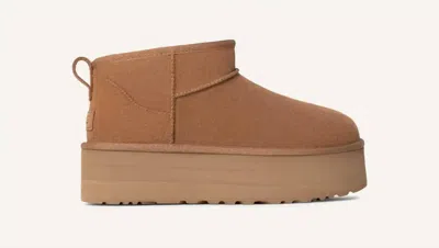 UGG WOMEN'S CLASSIC MINI PLATFORM IN CHESNUT