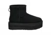 Ugg Classic Mini Platform Black Ankle Boots With Platform In Suede Woman In Black