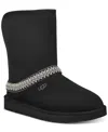 Ugg Classic Short Crescent Womens Suede Pull On Winter Boots In Black