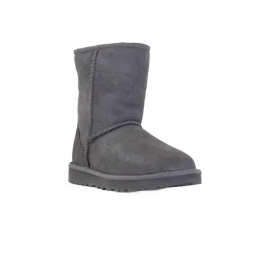 Ugg Mid-calf Suede Boots With Plush Lamb Lining In Gray