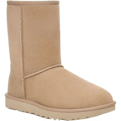 Ugg Women's Classic Short Ii Boots In Sand Sheepskin In Brown