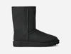 Ugg Classic Short Black Boots With Logo Patch On The Rear And Shearling Lining In Suede Woman In Black