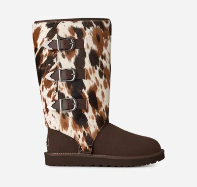 Ugg ® Women's Classic Tall Western Sheepskin In Burnt Cedar In Brown