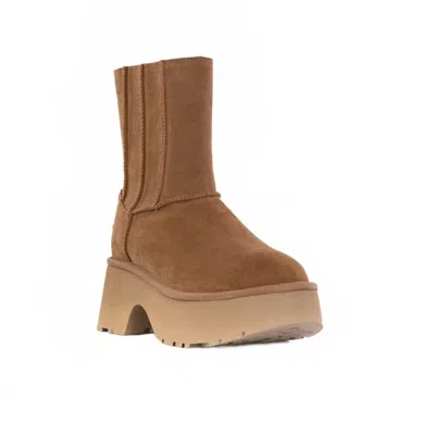 UGG WOMEN'S CLASSIC TWIN SEAM NEW HEIGHTS BOOTS IN CHESTNUT